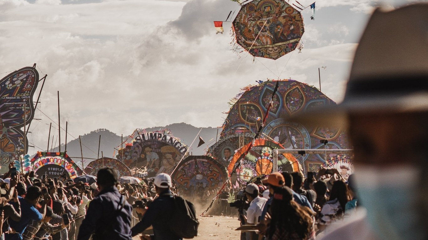 Giant Kites at All Saints day or Dia De Todos Los Santos Celebration in Guatemala