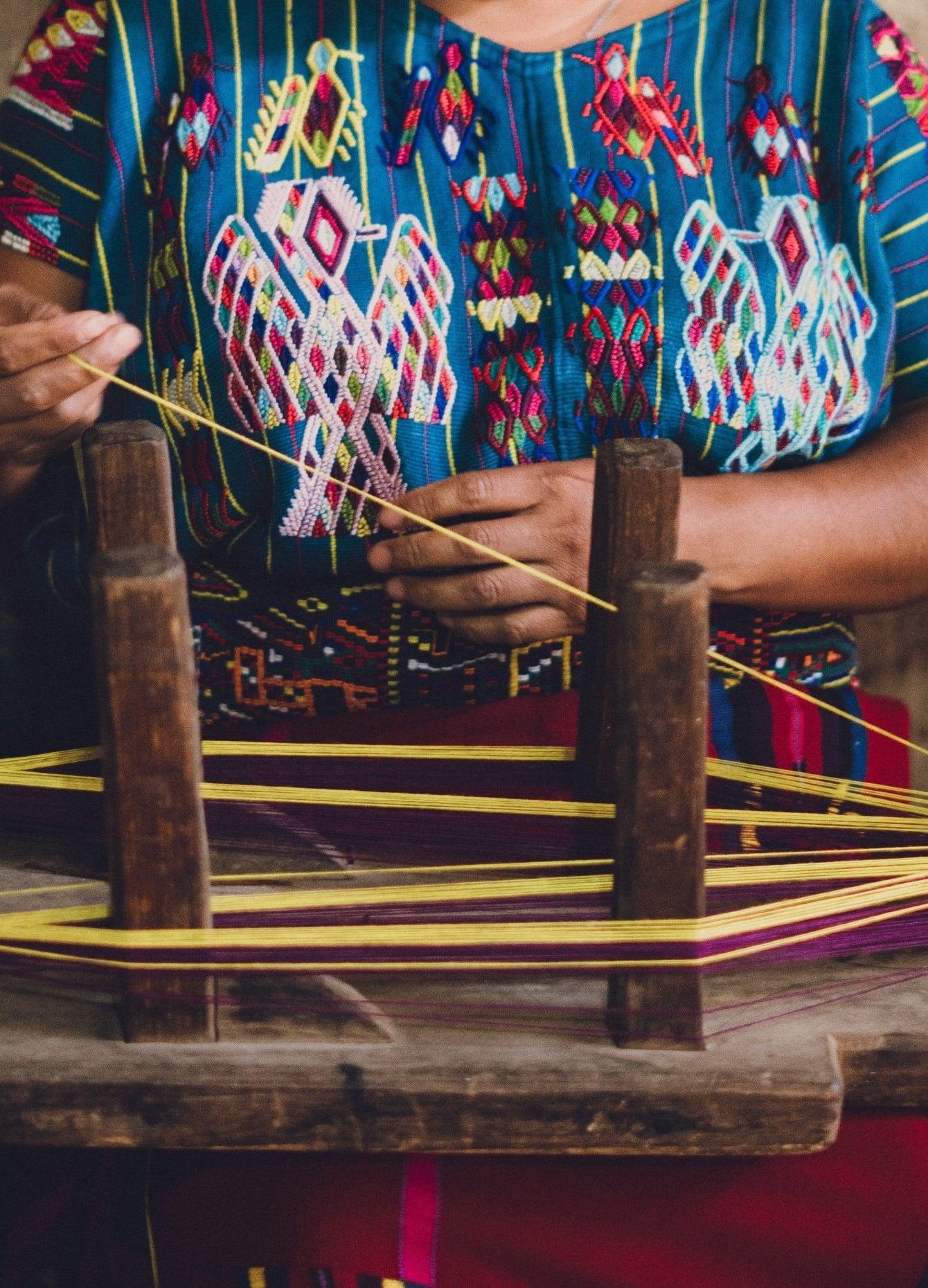 Maya woman weaving in  Chajul, Guatemala