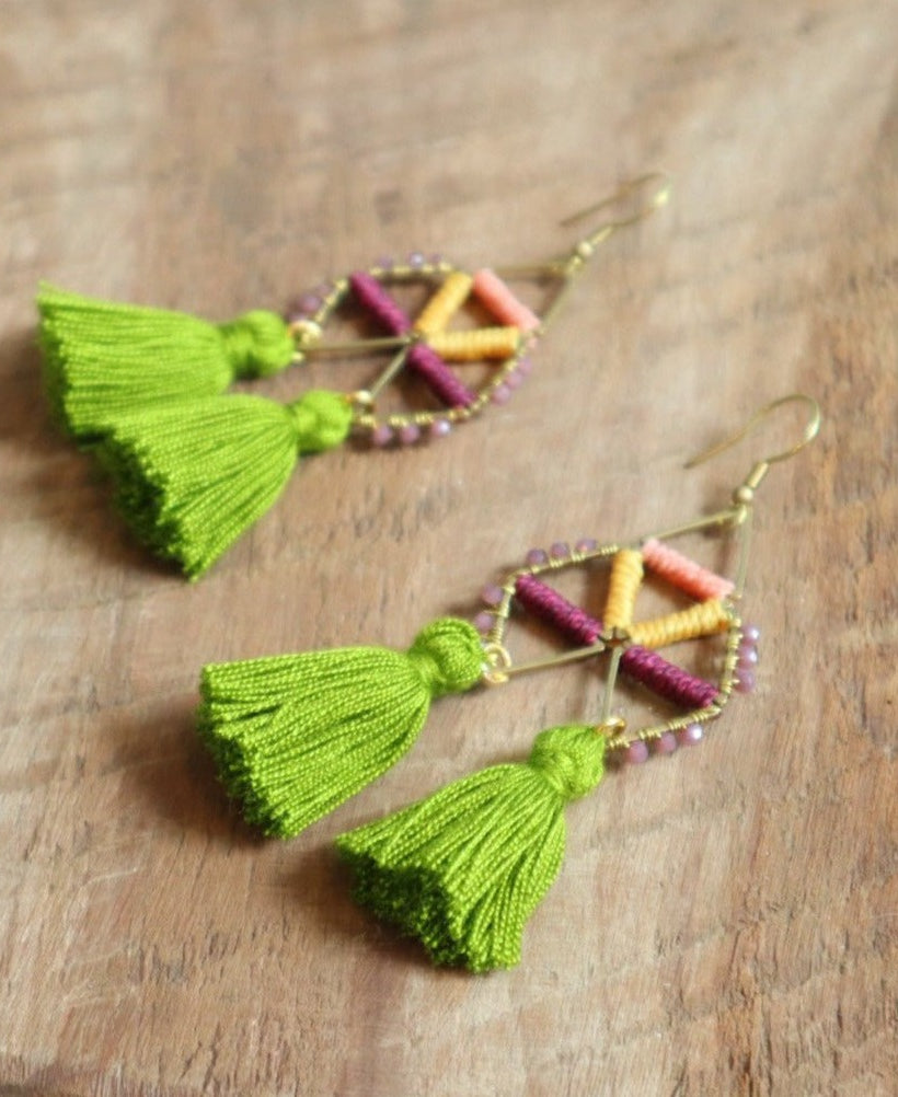 BARRILETES (Kite) Earrings - Large - Tesoros Maya