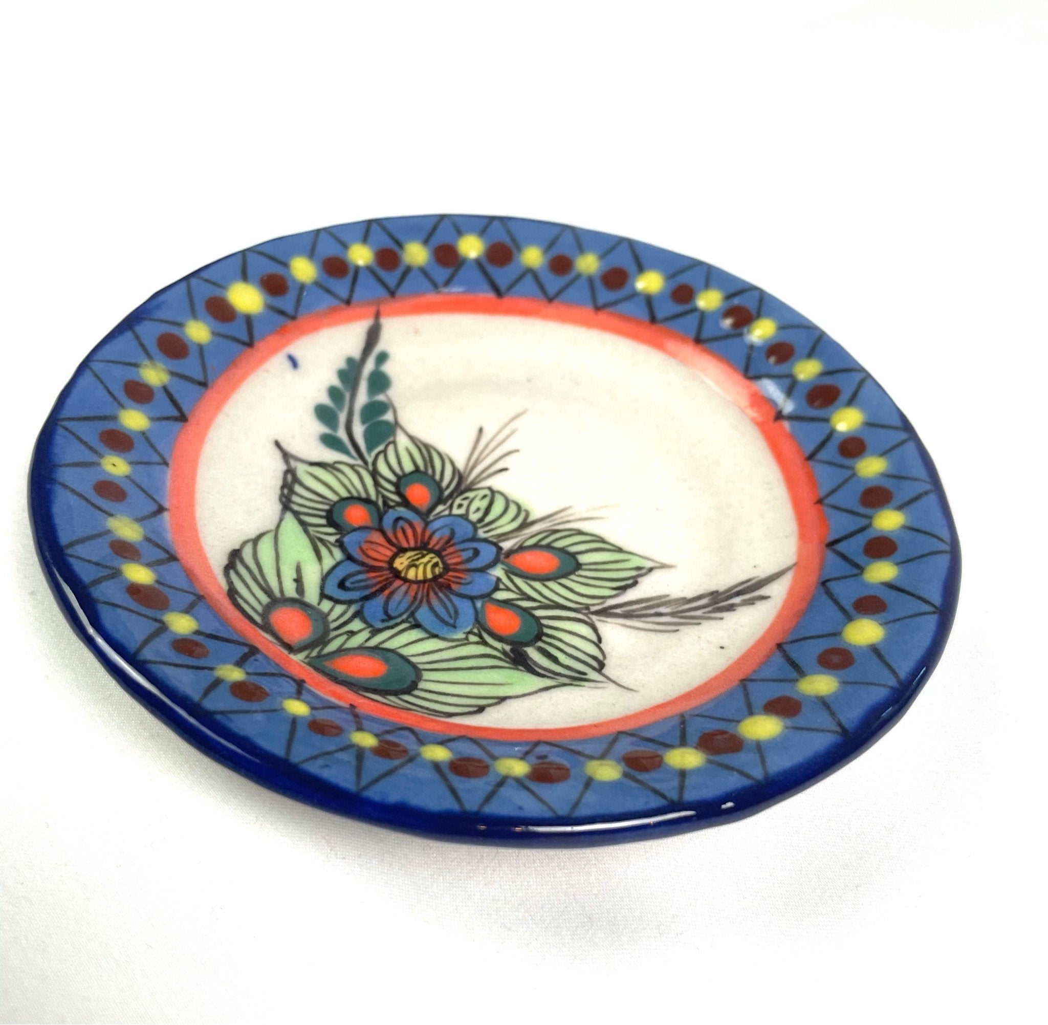 Handcrafted Stoneware Plate/Saucer - Tesoros Maya