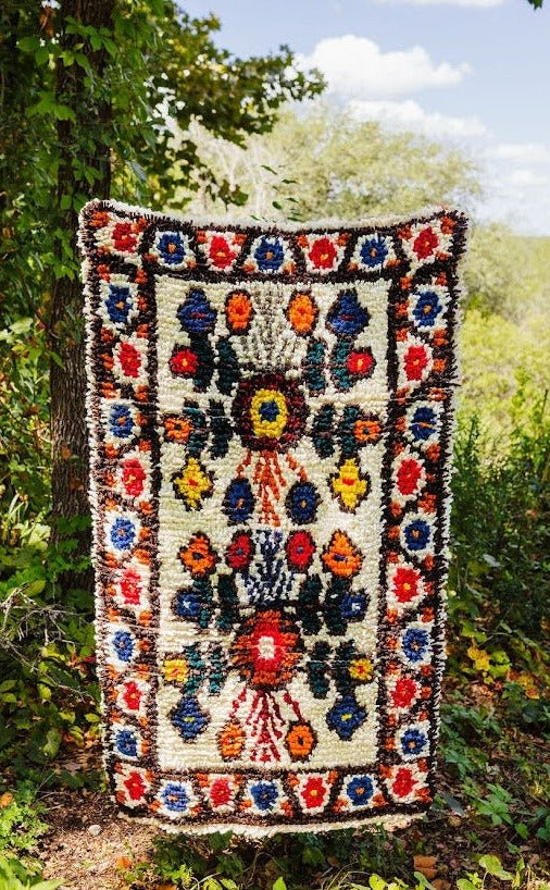 Momostenango Wool Woven Rug - Mocha - Tesoros Maya