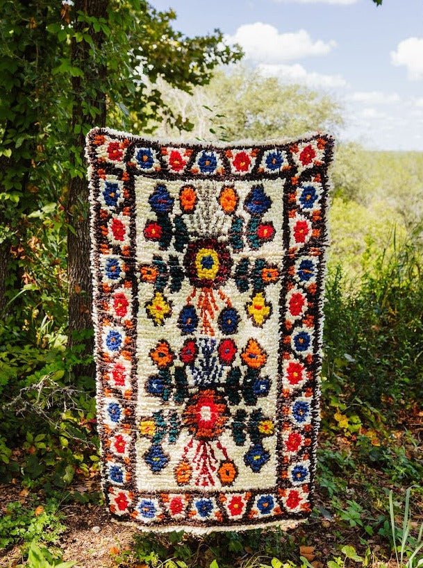 Momostenango Wool Woven Rug - Mocha - Tesoros Maya