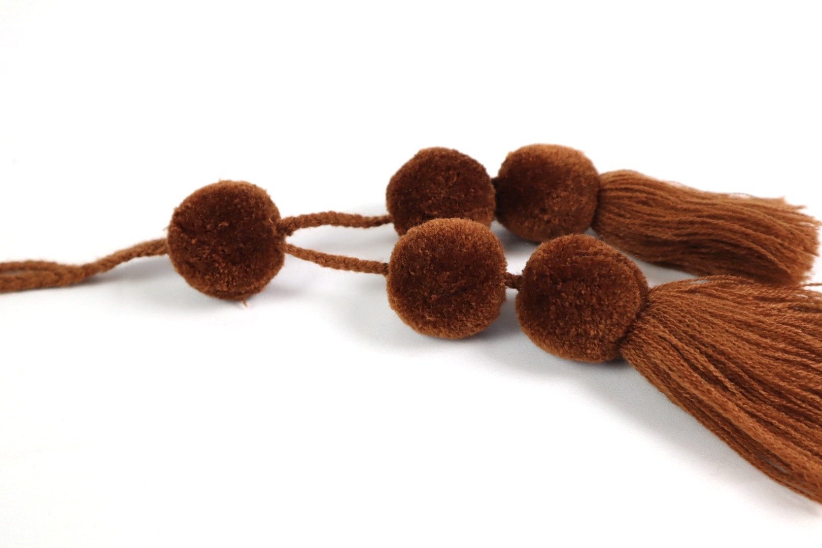 Pom Pom Charm Tassel - Brown - Tesoros Maya