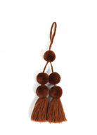 Pom Pom Charm Tassel - Brown - Tesoros Maya