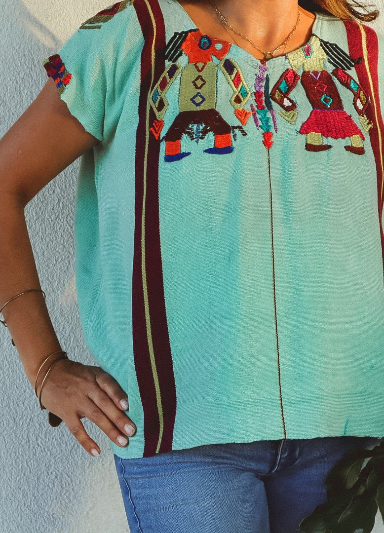 Pre-loved Top - Mint (SMALL) - Tesoros Maya