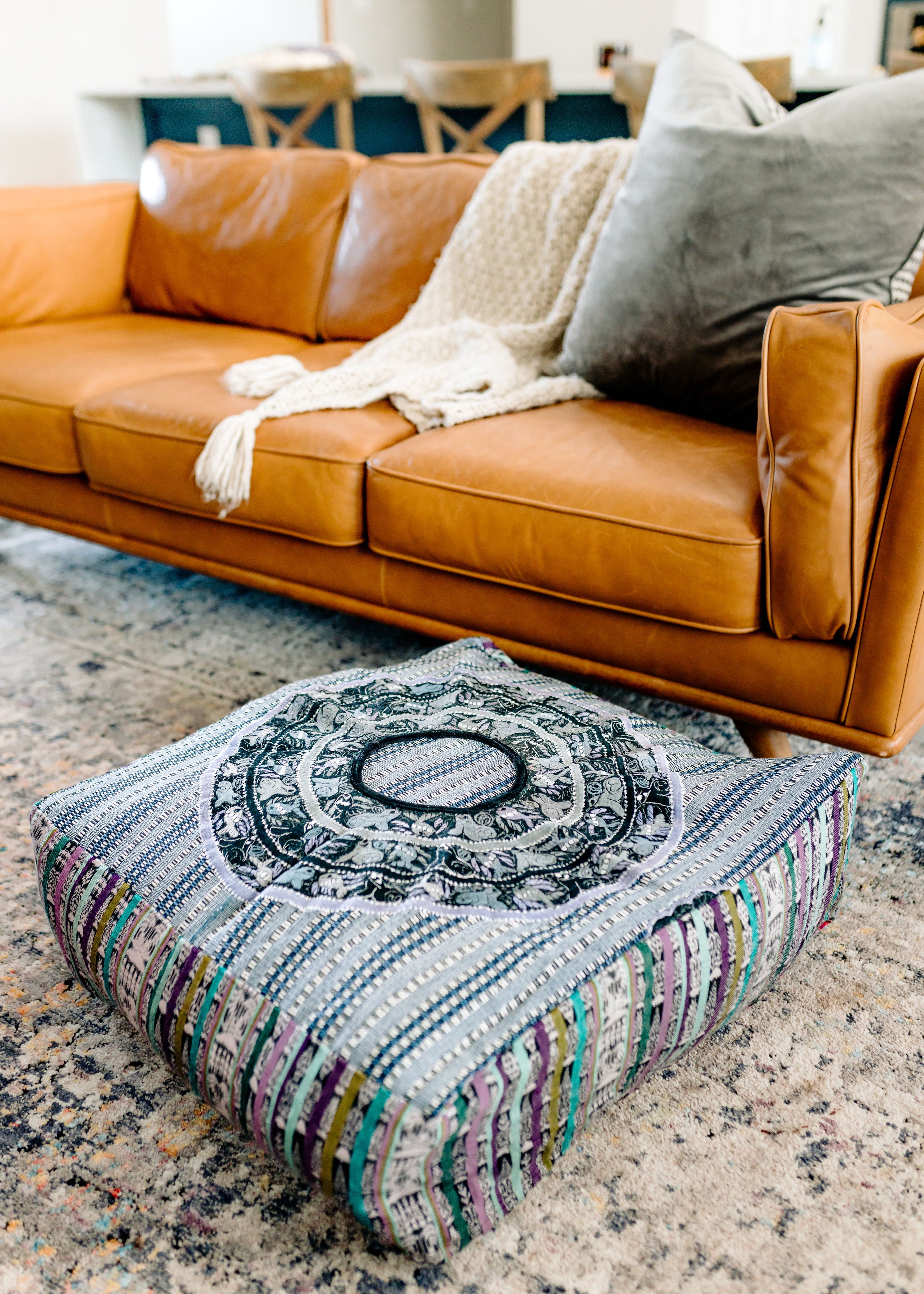 Homegoods Pouf Sustainable Textile Floor Pillows Vida Maya