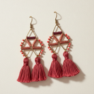 Professionally retouched soft burgundy Barrilete earrings