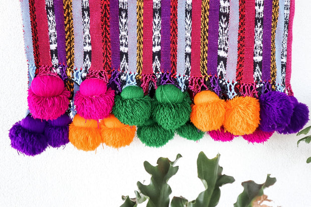LARGE RAINBOW REBOZO - VINTAGE MAYAN WRAP