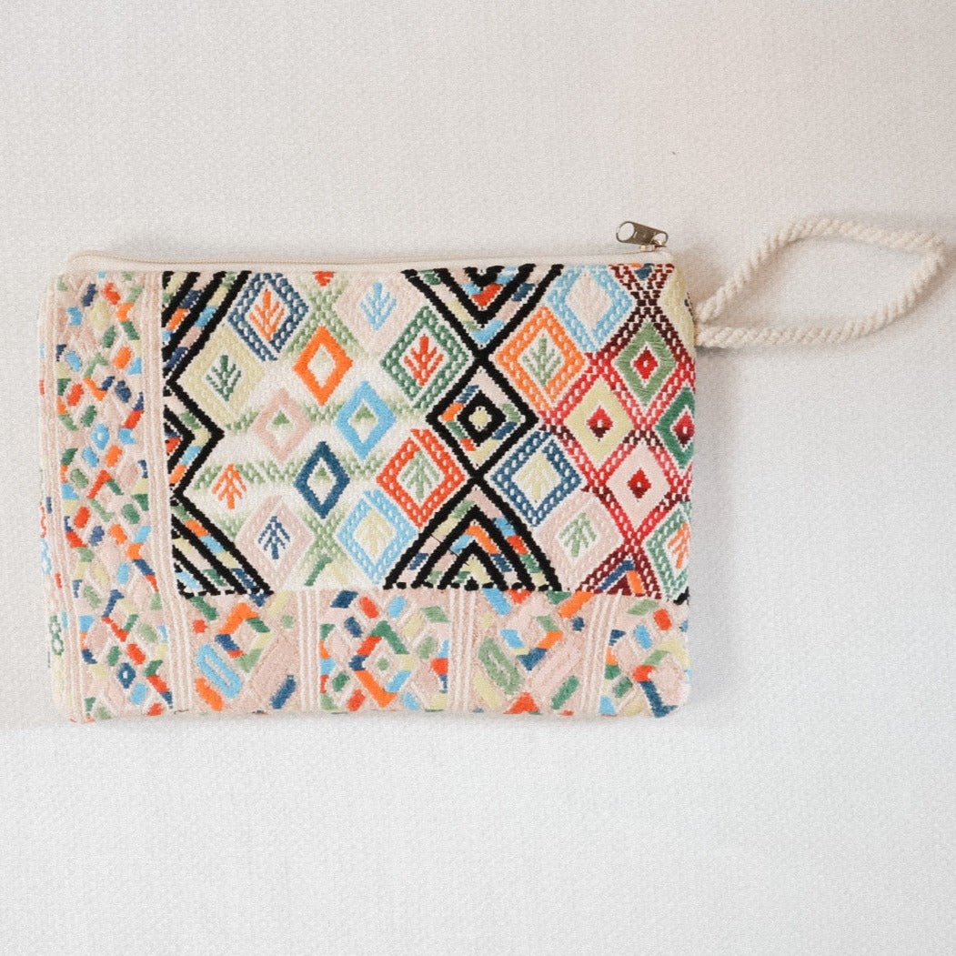 vintage huipil wristlet