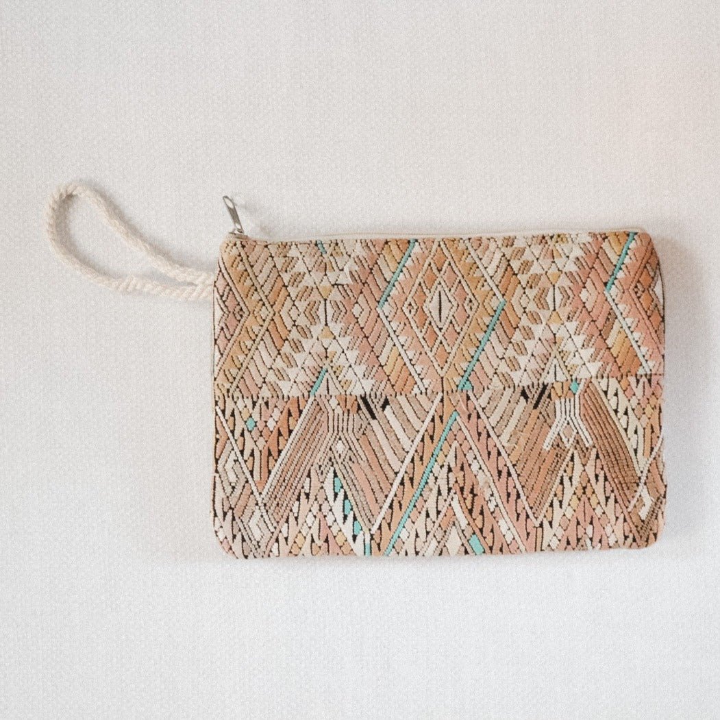 vintage huipil wristlet