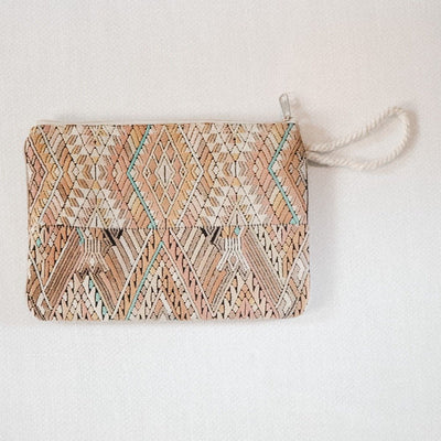 vintage huipil wristlet