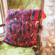 Vintage Textile Pillow Cushion - 19” x 20”