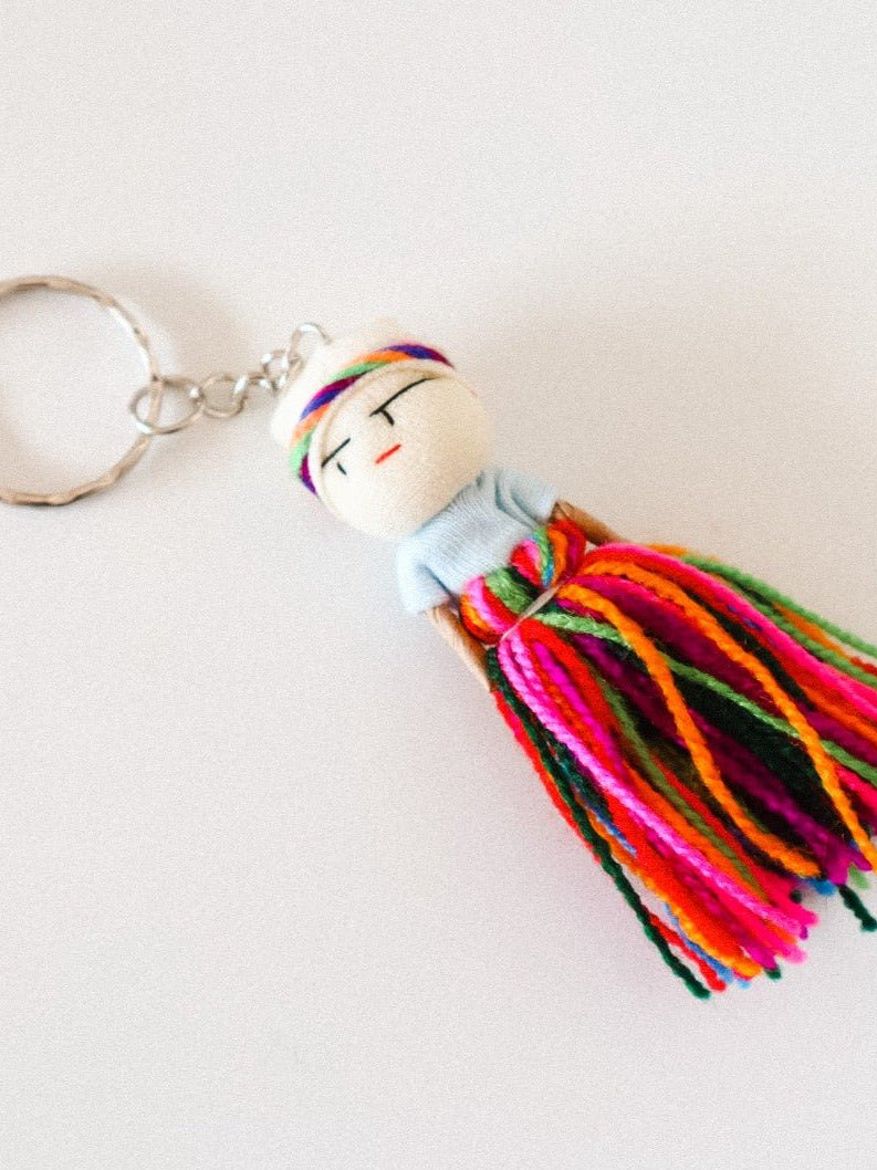 Mayan Handmade Worry Doll Keychain -