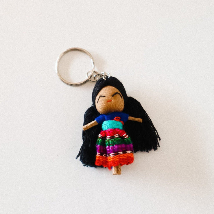 Worry Doll Keychain - Dark Hair