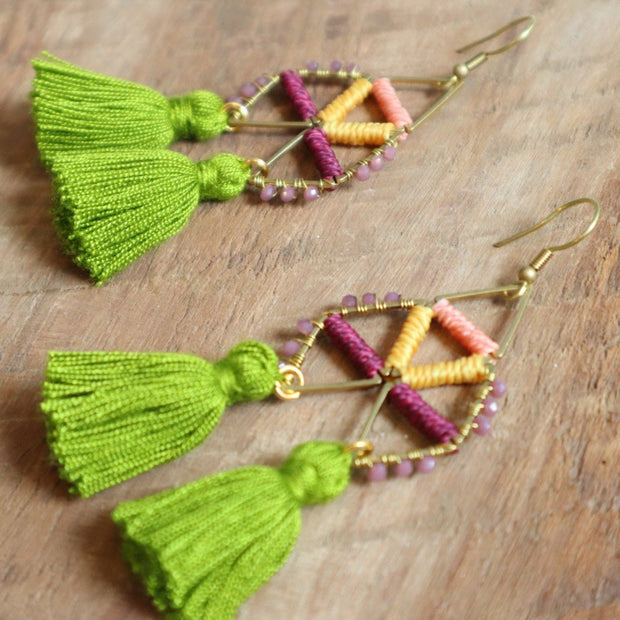 BARRILETES (Kite) Earrings - Large - Tesoros Maya