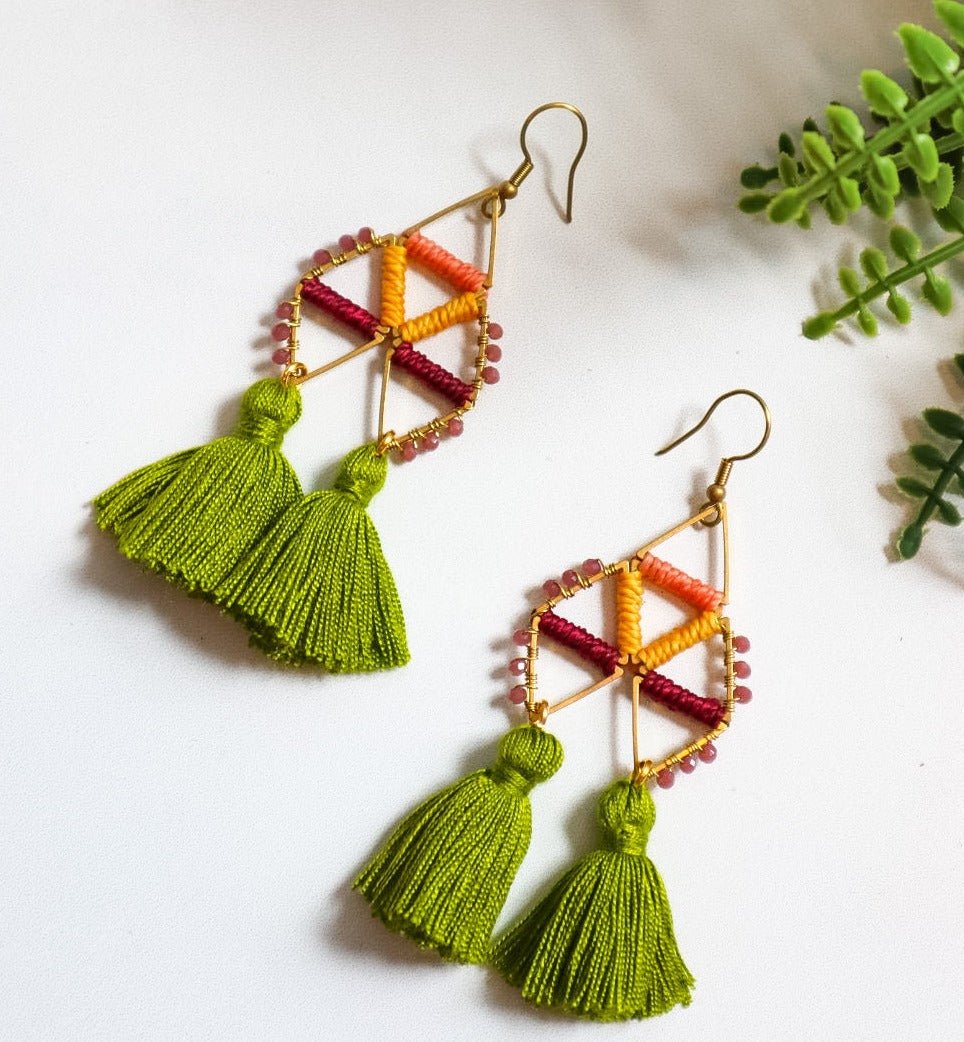 BARRILETES (Kite) Earrings - Large - Tesoros Maya