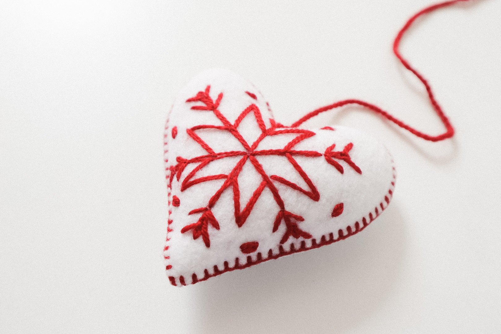 Embroidered Christmas Ornament - Corazon - Tesoros Maya
