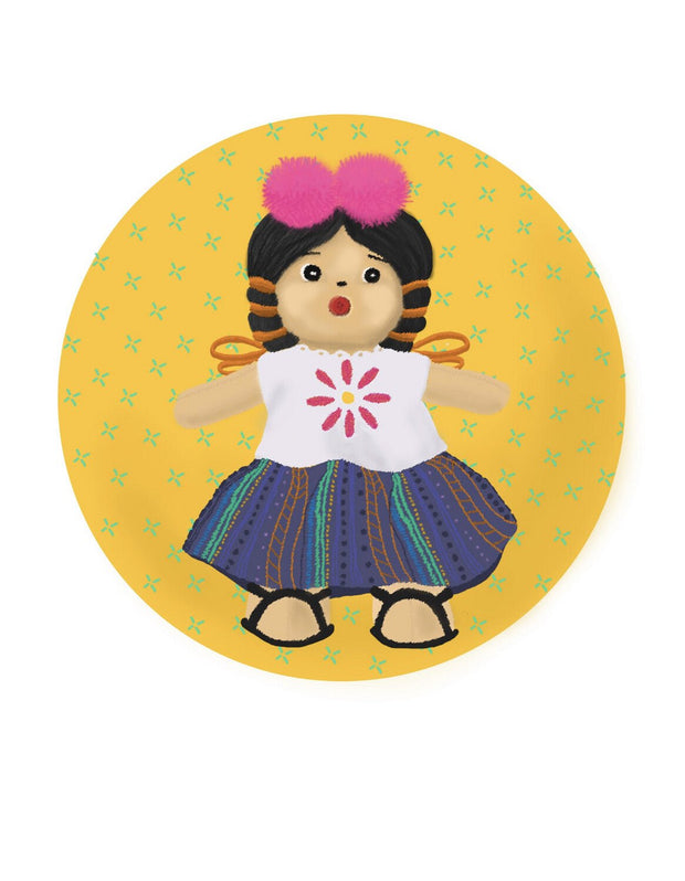 Guatemalan Doll - Waterproof Sticker - Tesoros Maya