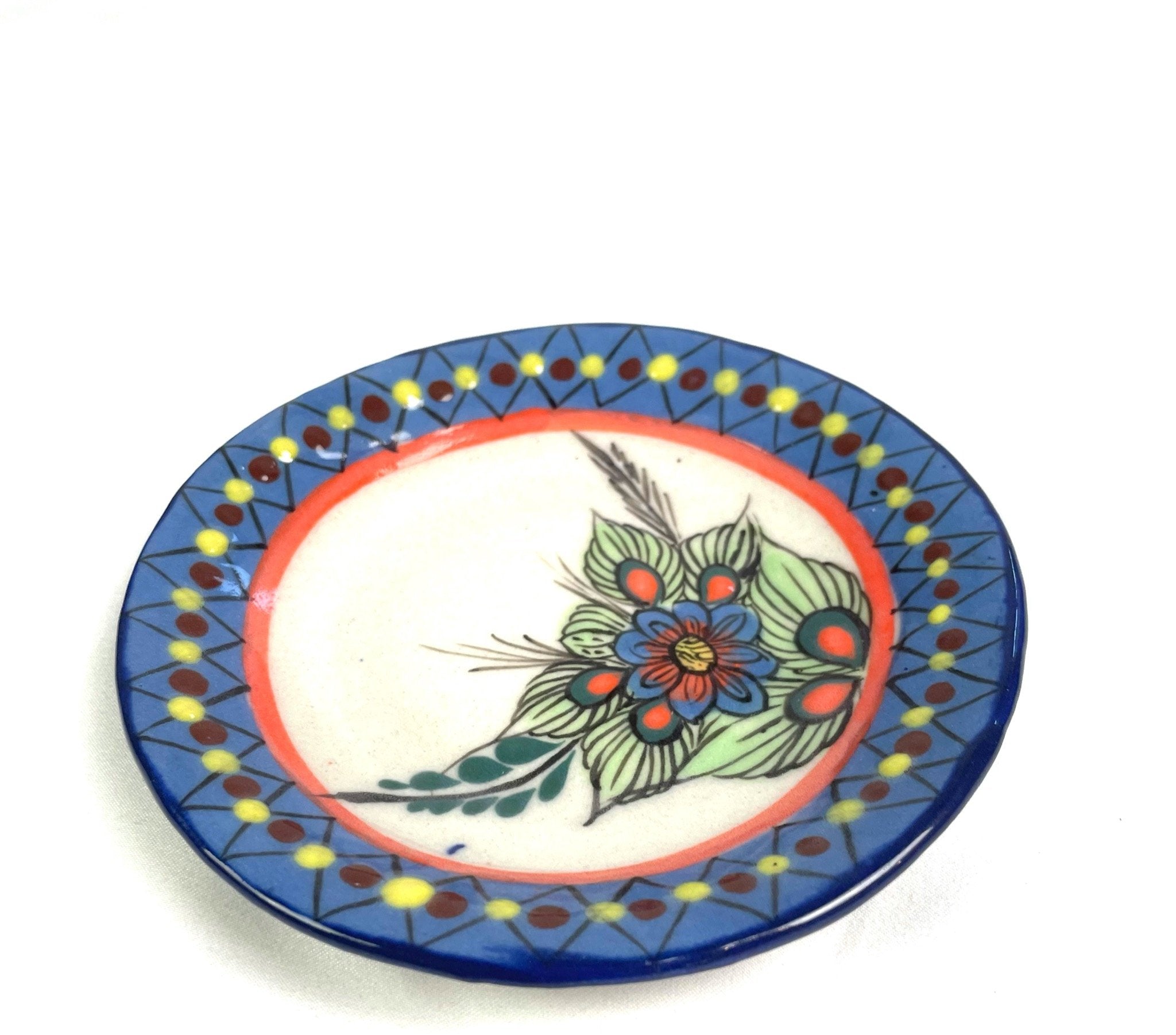 Handcrafted Stoneware Plate/Saucer - Tesoros Maya