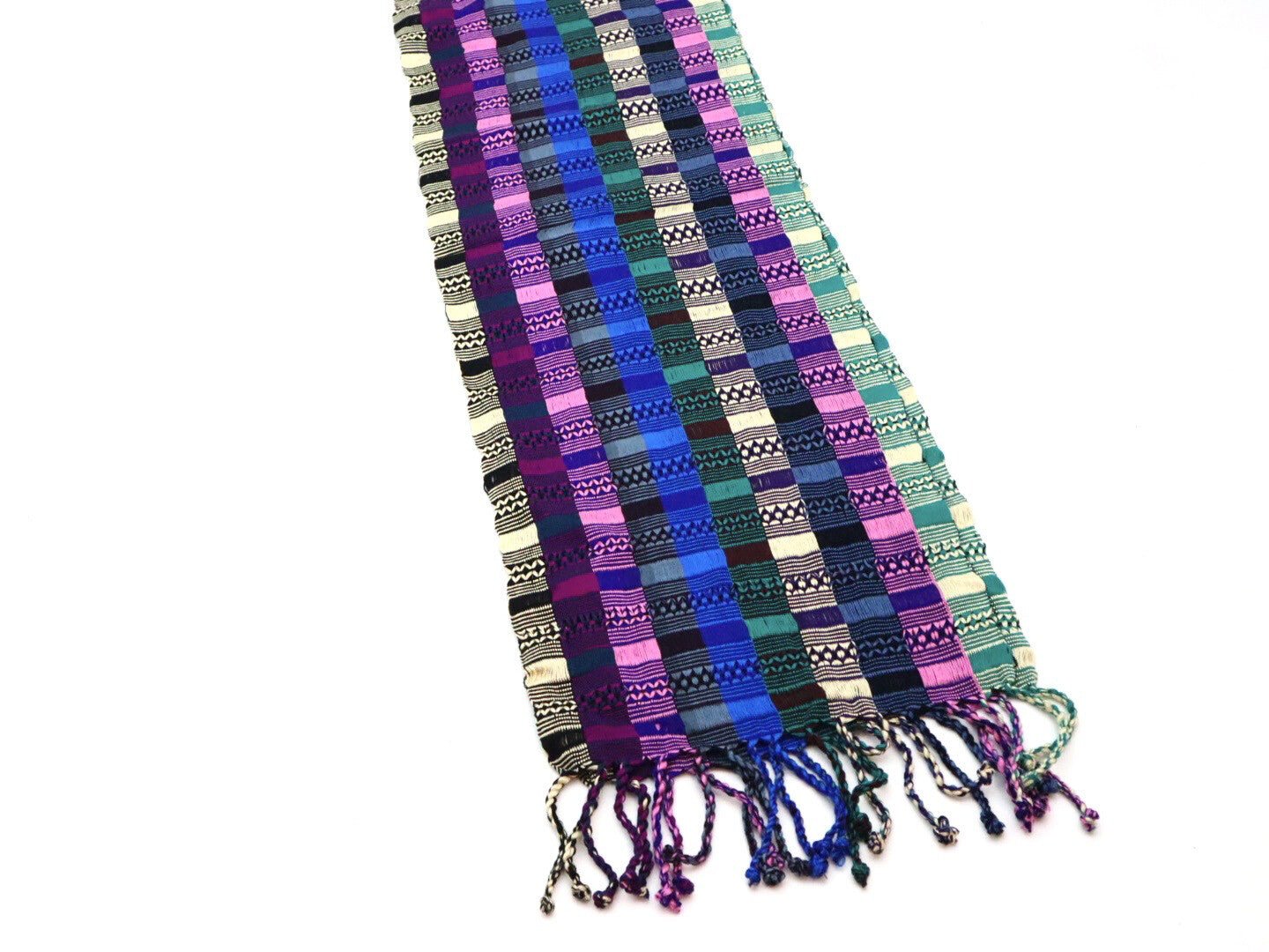 Handwoven Cotton Scarf - Multi Color - Tesoros Maya
