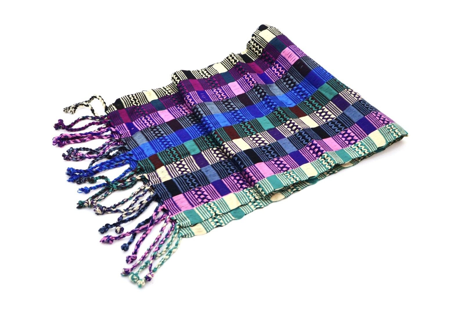 Handwoven Cotton Scarf - Multi Color - Tesoros Maya