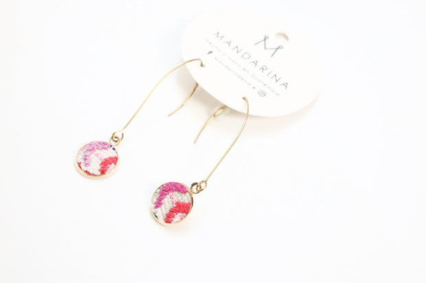Huipilito Brass Earrings - Half Moon - Tesoros Maya
