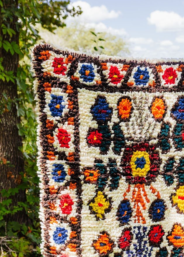 Momostenango Wool Woven Rug - Mocha - Tesoros Maya