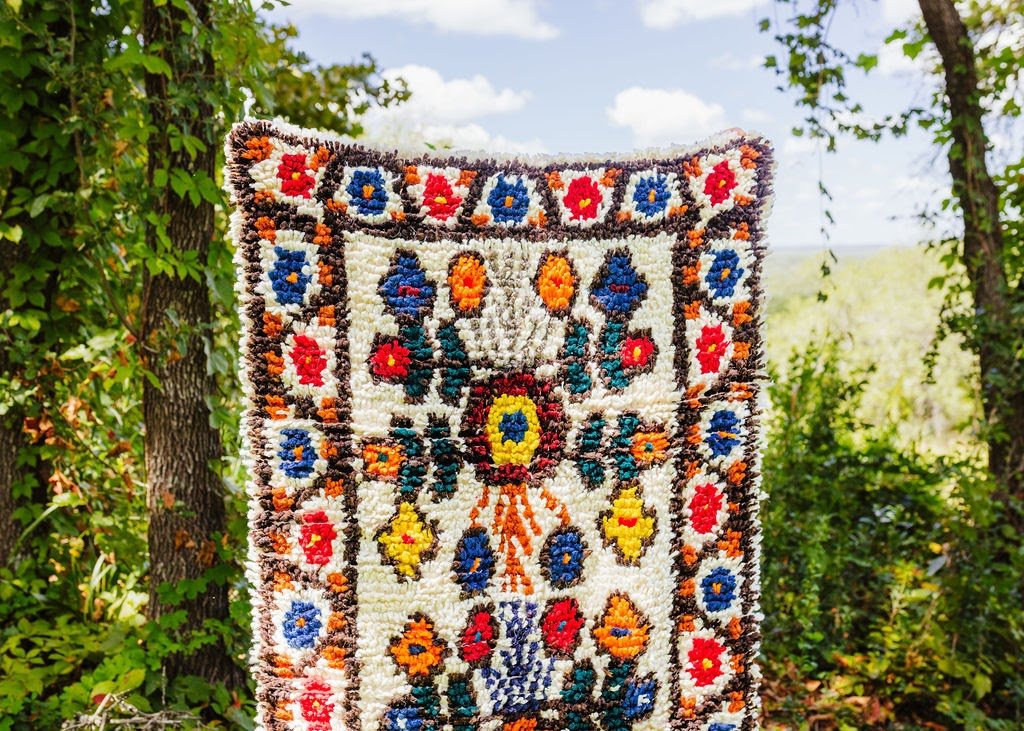 Momostenango Wool Woven Rug - Mocha - Tesoros Maya