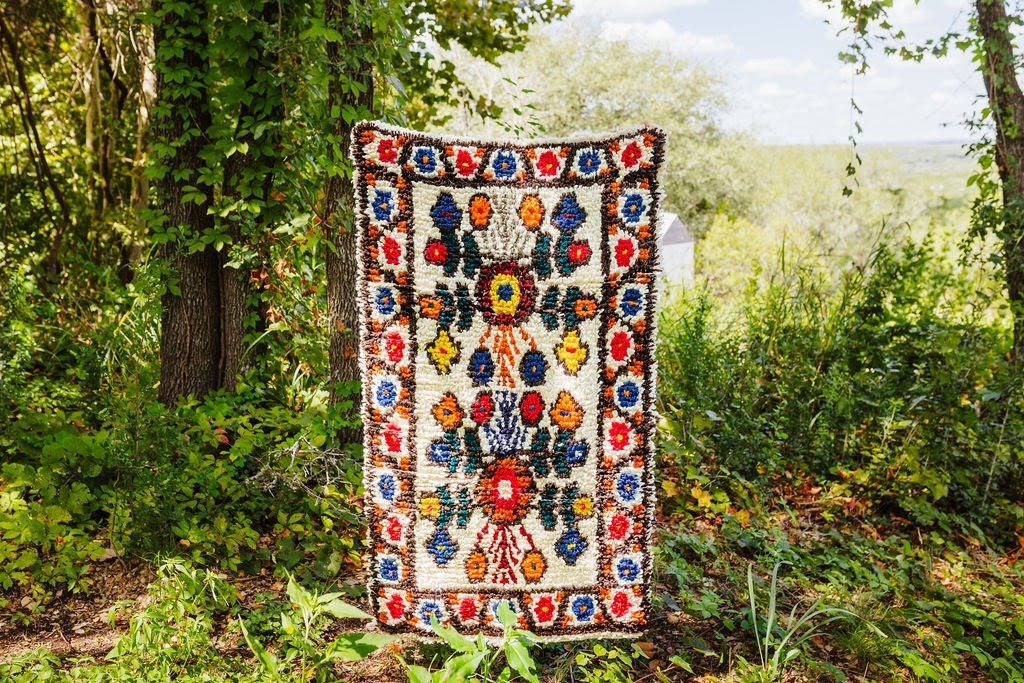 Momostenango Wool Woven Rug - Mocha - Tesoros Maya