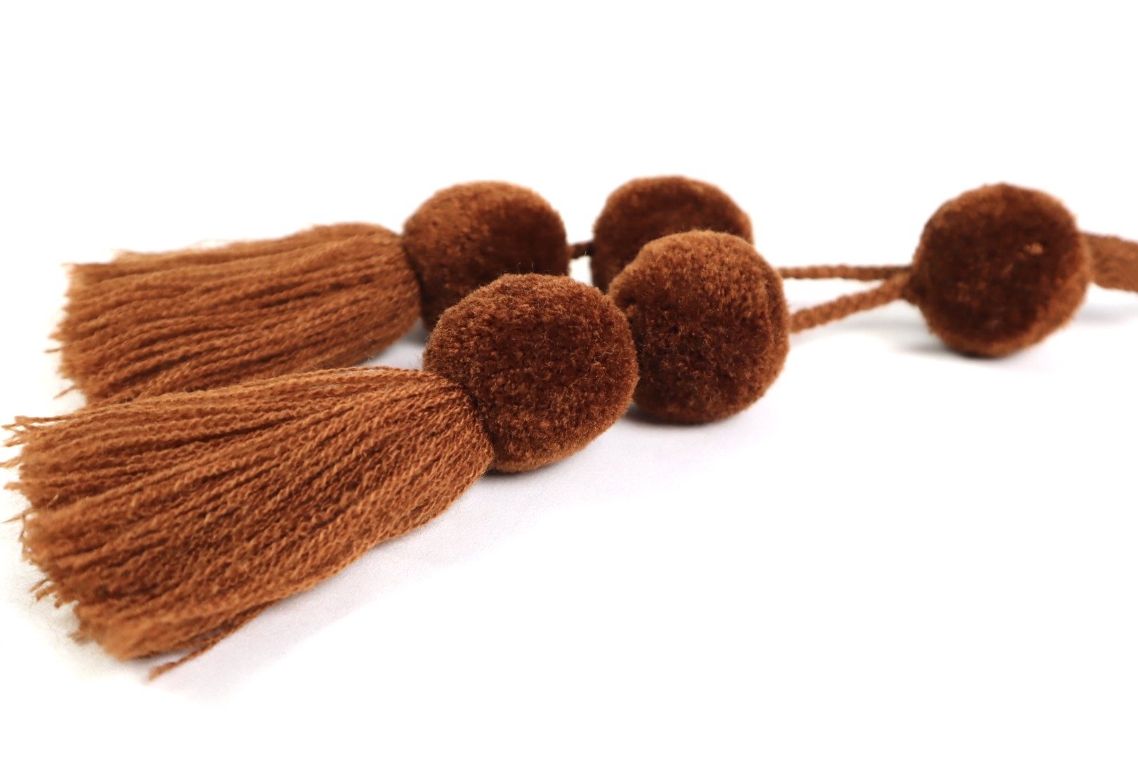 Pom Pom Charm Tassel - Brown - Tesoros Maya