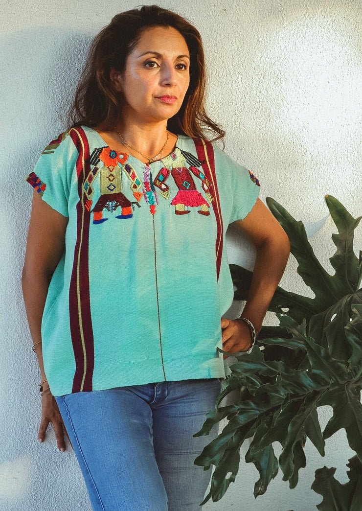 Pre-loved Top - Mint (SMALL) - Tesoros Maya
